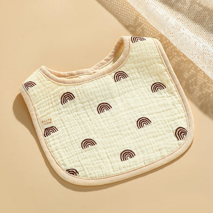 Baby Bib Class A Six-layer Round Children's Bib Cartoon Newborn Anti-spitting Pure Cotton Spring and Summer
