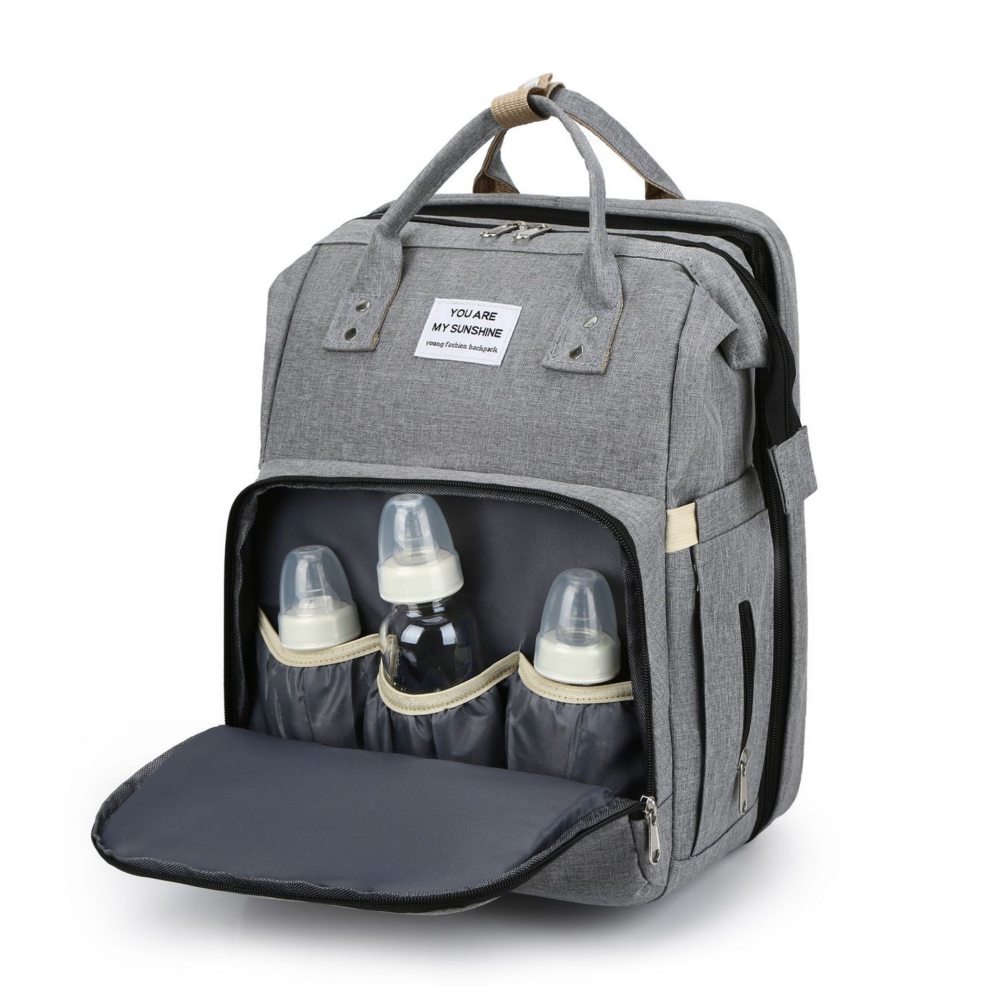 Foldable Mommy Bag with USB Port Large Capacity Baby Diaper Backpack