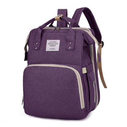 Foldable Mommy Bag with USB Port Large Capacity Baby Diaper Backpack
