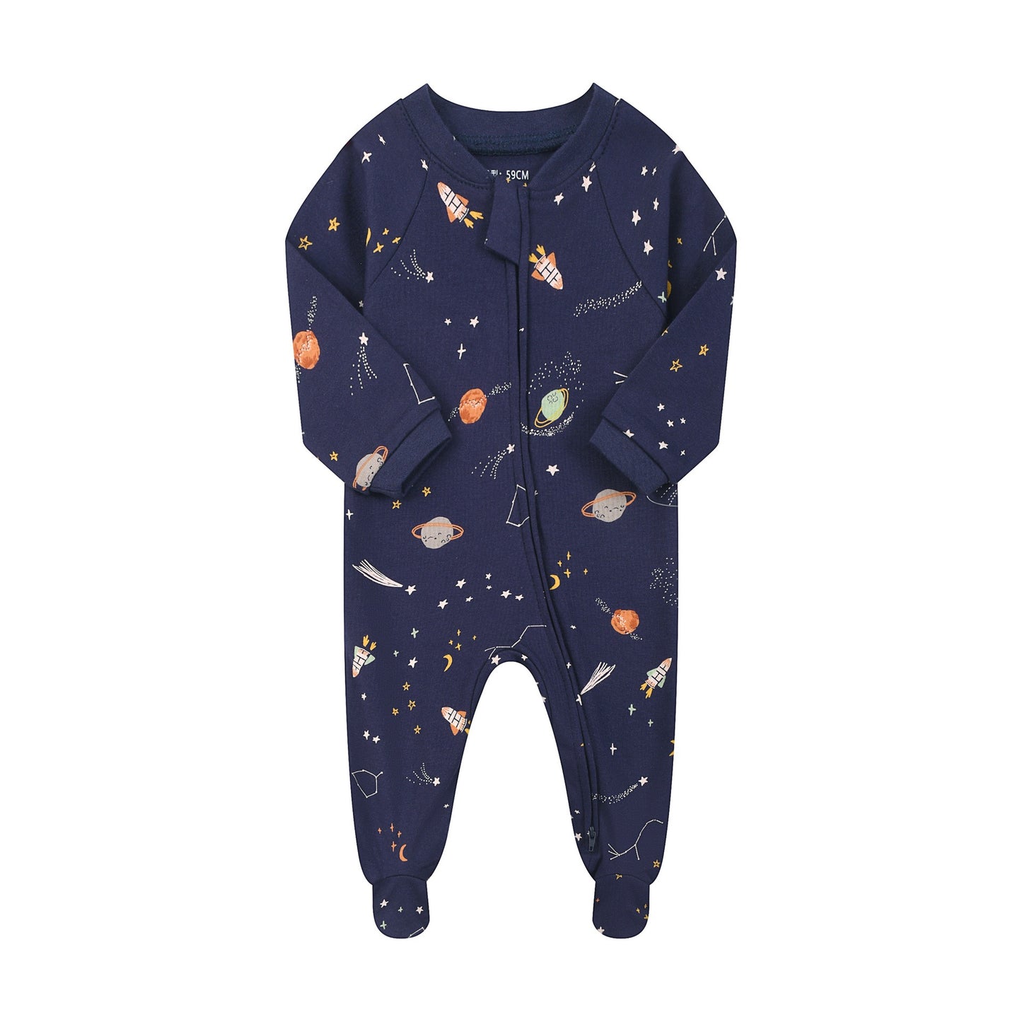 Two-way zipper baby romper