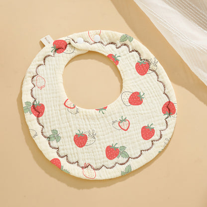 Baby Bib Class A Six-layer Round Children's Bib Cartoon Newborn Anti-spitting Pure Cotton Spring and Summer