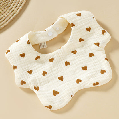 Baby Bib Class A Six-layer Round Children's Bib Cartoon Newborn Anti-spitting Pure Cotton Spring and Summer