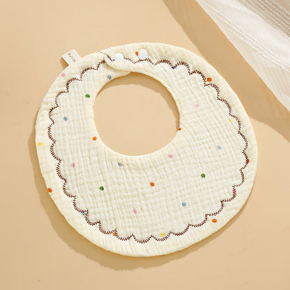 Baby Bib Class A Six-layer Round Children's Bib Cartoon Newborn Anti-spitting Pure Cotton Spring and Summer