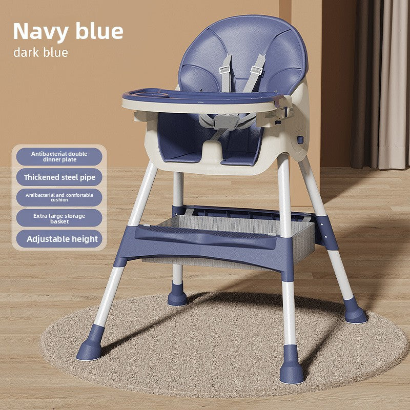 Adjustable Baby Dining Chair with Tray and Cushion