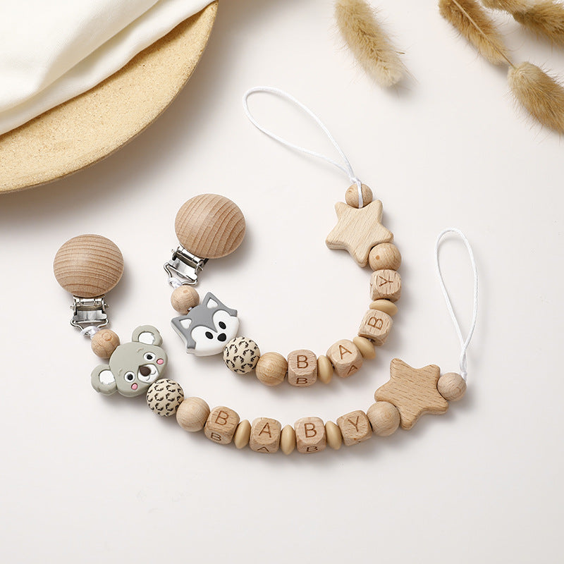 Baby Beech Wood Pacifier Chain