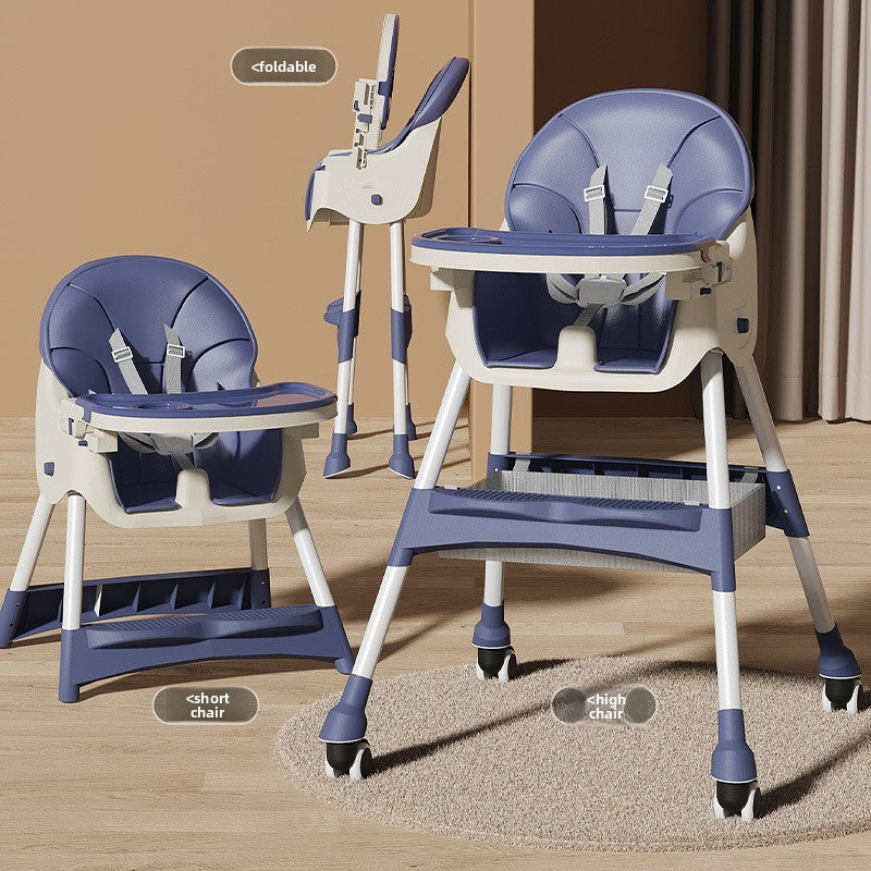 Adjustable Baby Dining Chair with Tray and Cushion