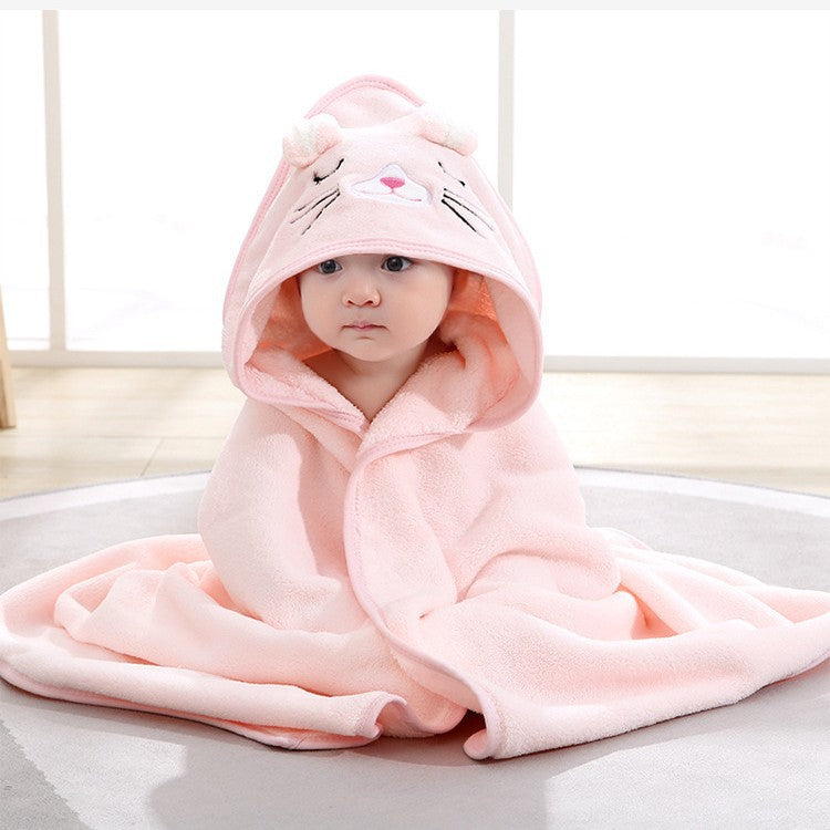 Large Absorbent Hooded Baby Bath Towel Cloak