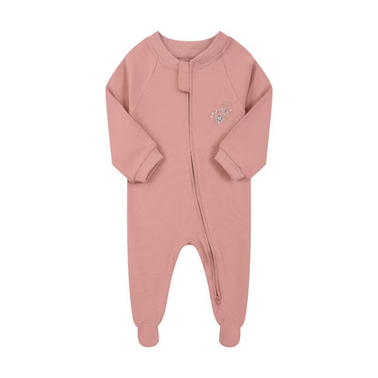 Two-way zipper baby romper