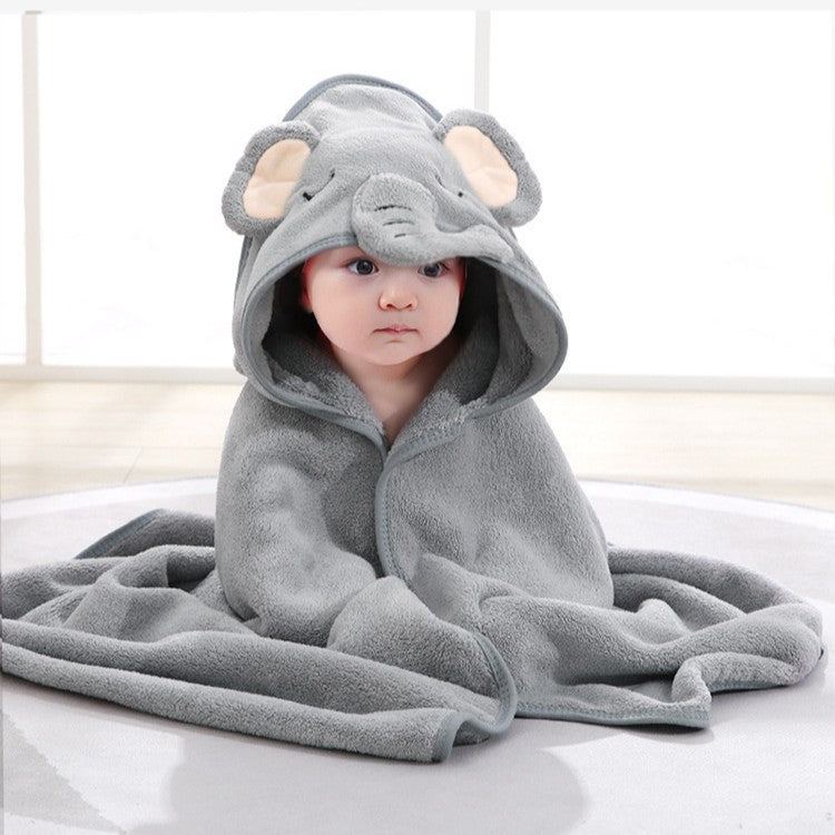 Large Absorbent Hooded Baby Bath Towel Cloak