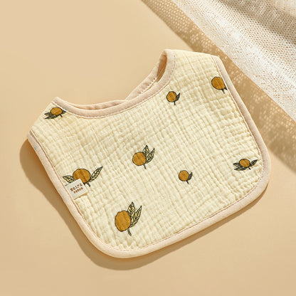 Baby Bib Class A Six-layer Round Children's Bib Cartoon Newborn Anti-spitting Pure Cotton Spring and Summer