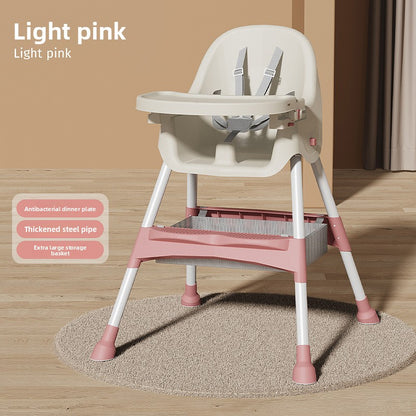 Adjustable Baby Dining Chair with Tray and Cushion