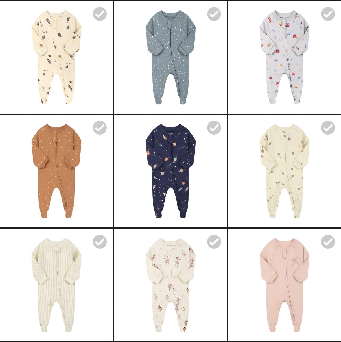 Two-way zipper baby romper