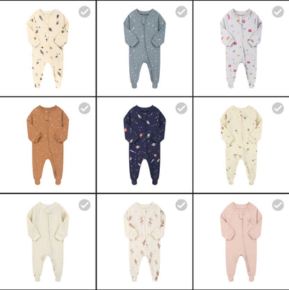 Two-way zipper baby romper