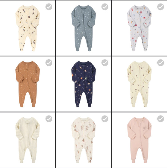 Two-way zipper baby romper