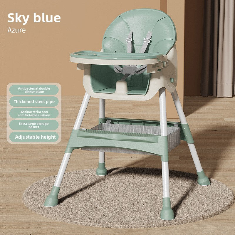 Adjustable Baby Dining Chair with Tray and Cushion