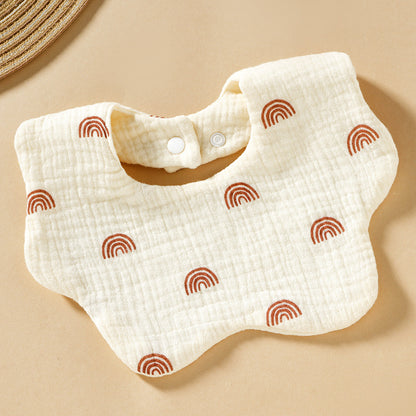 Baby Bib Class A Six-layer Round Children's Bib Cartoon Newborn Anti-spitting Pure Cotton Spring and Summer