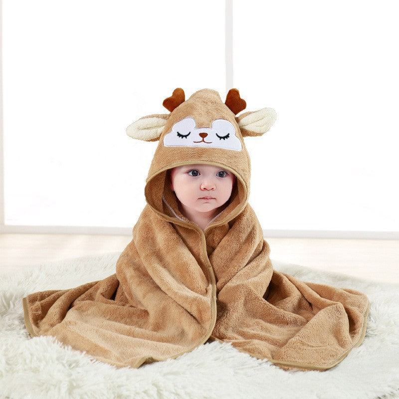 Large Absorbent Hooded Baby Bath Towel Cloak